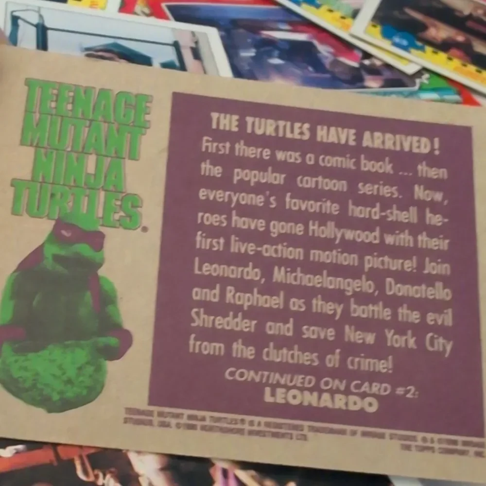 Vintage Teenage Mutant Ninja Turtle Movie Trading‎ Cards Collection